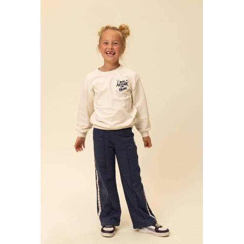 LOOXS little Straight joggingbroek met hartjes donkerblauw Meisjes Katoen - maat 116 - glitter afbeelding