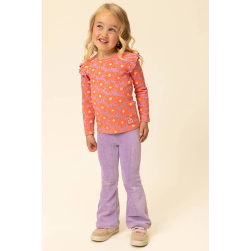 LOOXS little corduroy flared broek lila Paars Effen - maat 128 afbeelding