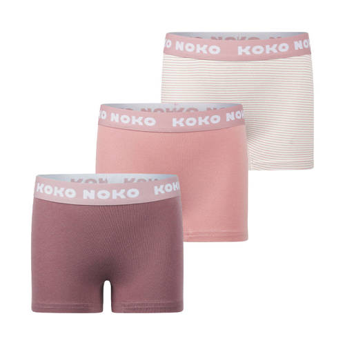 Koko Noko short - set van 3 roze/oudroze/wit Slip Meisjes Katoen Meerkleurig - maat 122/128 afbeelding