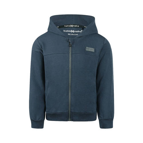Koko Noko sweatvest donkerblauw Jongens Katoen Capuchon Effen - maat 92 afbeelding