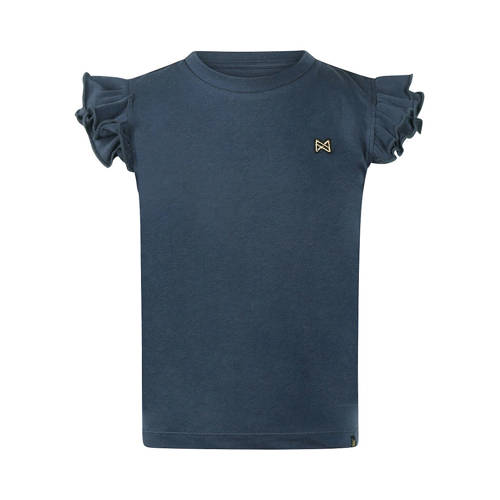 Koko Noko T-shirt donkerblauw Meisjes Katoen Ronde hals Effen - maat 128 afbeelding