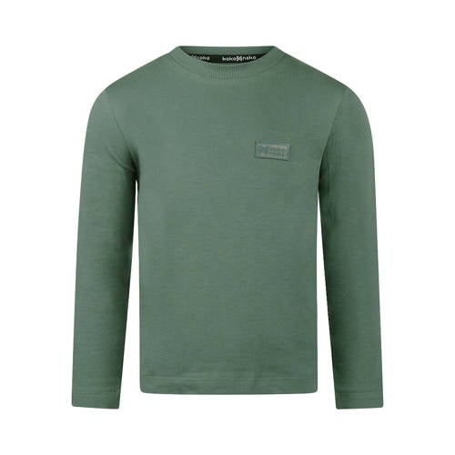 Koko Noko longsleeve donkergroen fijn gebreid Jongens Katoen Ronde hals - maat 128 afbeelding