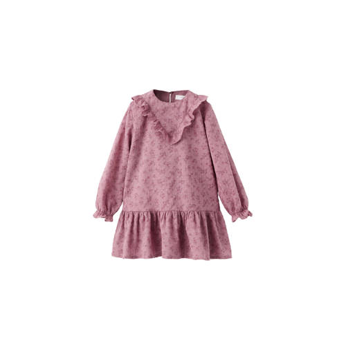 Mango Kids gebloemde blousejurk roze Meisjes Katoen Peter Pan-kraag Bloemen - maat 116 afbeelding
