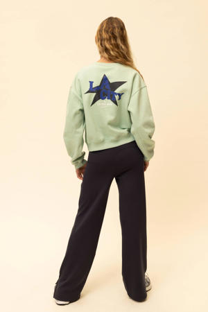 sweater met backprint mintgroen