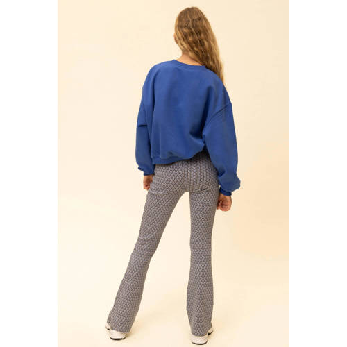 LOOXS 10sixteen Flared casual broek lichtgrijs Meisjes Stretchkatoen All over print - maat 128 afbeelding
