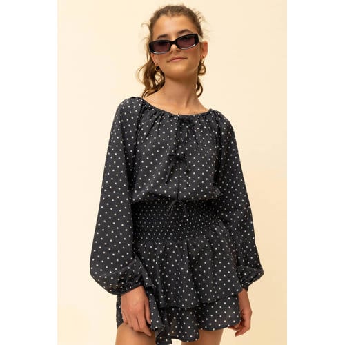 LOOXS 10sixteen blousetop antraciet Grijs Meisjes Polyester Ronde hals