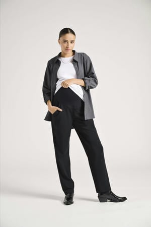 regular high waist zwangerschaps casual broek zwart
