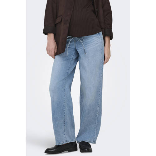 ONLY MATERNITY OLMGIANNA high waist zwangerschapskleding straight leg jeans light blue denim Blauw