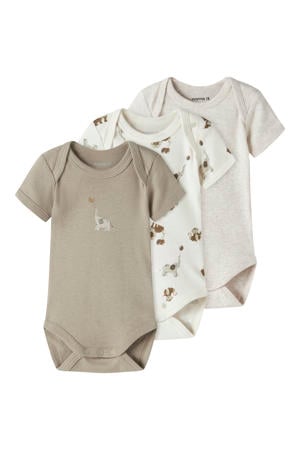 romper - groen/wit/grijs (set van 3)