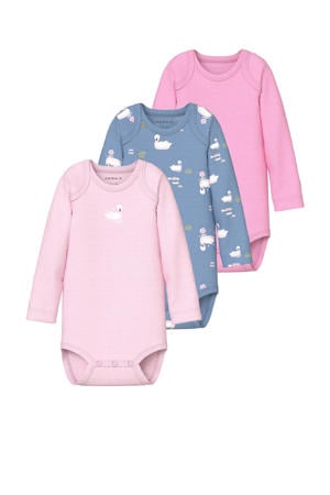 romper - lichtroze/blauw/roze (set van 3)