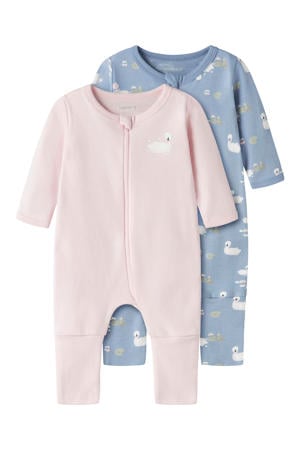 pyjama - roze/blauw (set van 2)