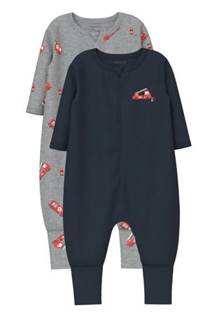 pyjama - donkerblauw/grijs (set van 2)