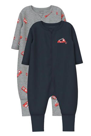 pyjama - donkerblauw/grijs (set van 2)