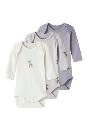 romper - ecru/paars/lichtpaars (set van 3)