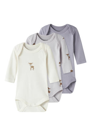 romper - ecru/paars/lichtpaars (set van 3)