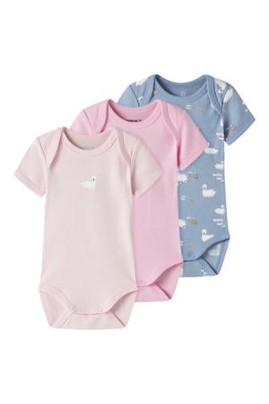 romper - lichtroze/roze/blauw (set van 3)