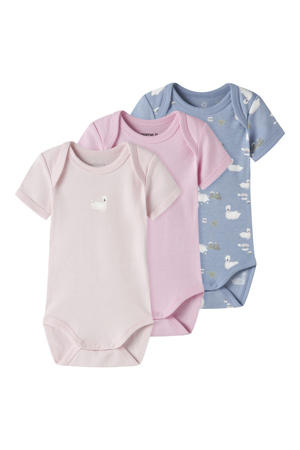 romper - lichtroze/roze/blauw (set van 3)