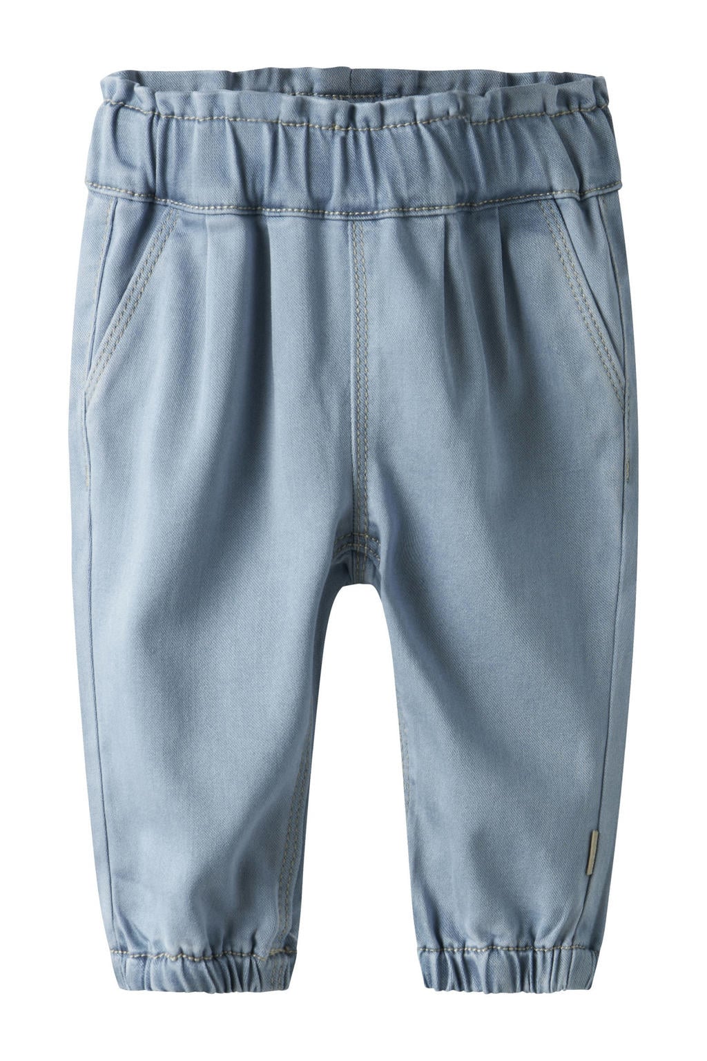 Light blue denim meisjes NAME IT BABY regular waist regular fit jeans van stretchdenim met effen