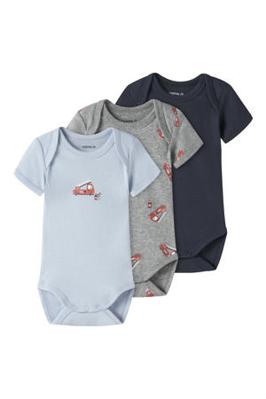 romper - blauw/grijs/donkerblauw (set van 3)