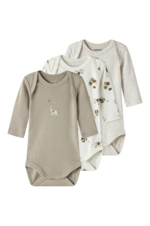 romper - groen/wit/grijs (set van 3)