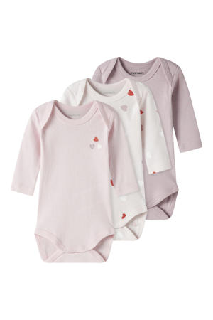 romper - lichtroze/ecru/lila (set van 3)