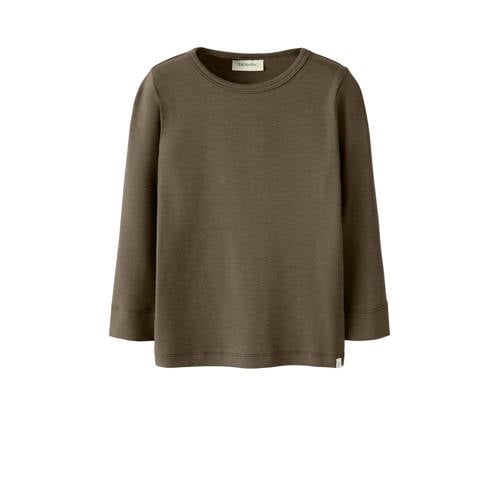 LIL' ATELIER MINI longsleeve bruin Jongens/Meisjes Katoen Ronde hals Effen - maat 92 afbeelding