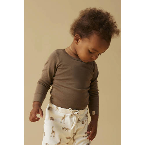 LIL' ATELIER BABY romper bruin Jongens/Meisjes Katoen Ronde hals Effen - maat 56 afbeelding