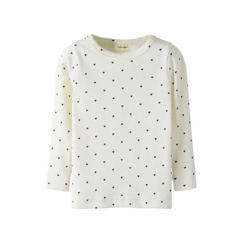 LIL' ATELIER MINI longsleeve Wit Meisjes Katoen Ronde hals Hartjes - maat 104 afbeelding