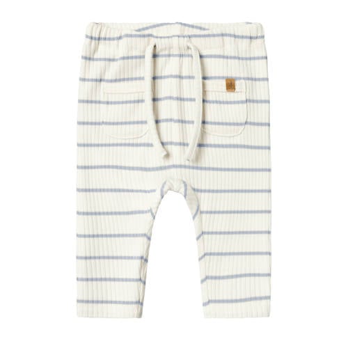 LIL' ATELIER BABY regular gestreepte babybroek Ecru Jongens Katoen Streep - maat 86 afbeelding