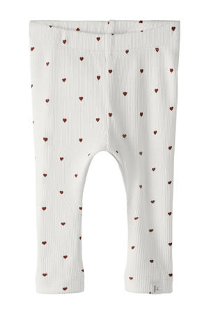 regular legging met hartjes wit