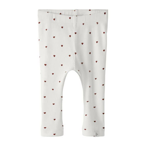 LIL' ATELIER BABY regular legging wit met hartjes Broek Meisjes Katoen - maat 80 afbeelding