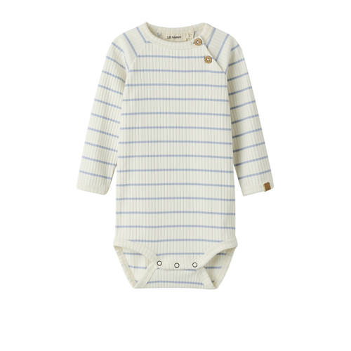 LIL' ATELIER BABY romper gestreept ecru/blauw Jongens Katoen Ronde hals - maat 68 afbeelding