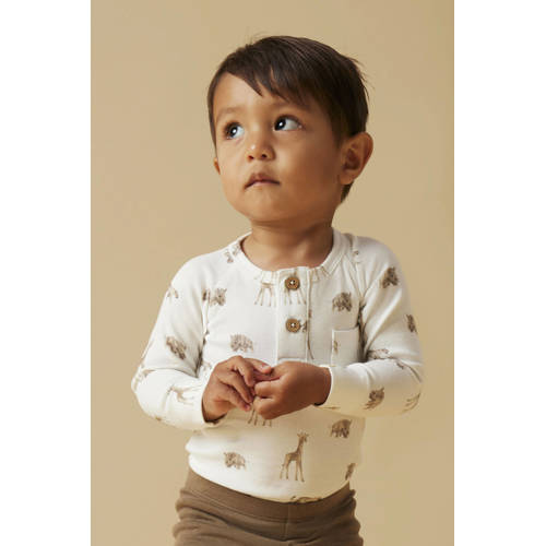 LIL' ATELIER BABY romper met all over print wit Jongens Katoen Ronde hals - maat 80 afbeelding