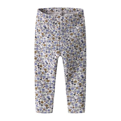 NAME IT BABY regular gebloemde casual broek lila Legging Paars Meisjes Stretchkatoen - maat 86 afbeelding