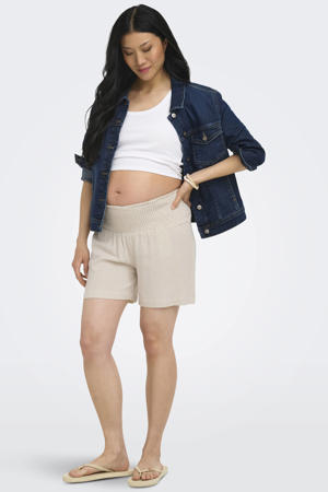 regular high waist zwangerschaps casual short ecru
