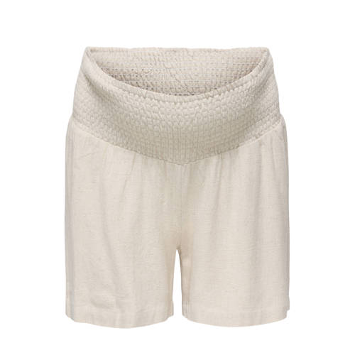 ONLY MATERNITY regular high waist zwangerschaps casual short ecru Korte broek Dames Modal - maat XL afbeelding