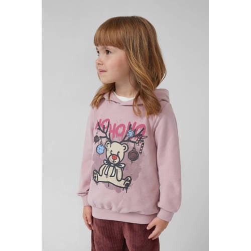 s.Oliver kerst hoodie roze Sweater Printopdruk