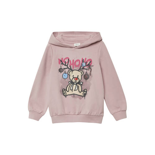 s.Oliver kerst hoodie roze Sweater Printopdruk - maat 140 afbeelding