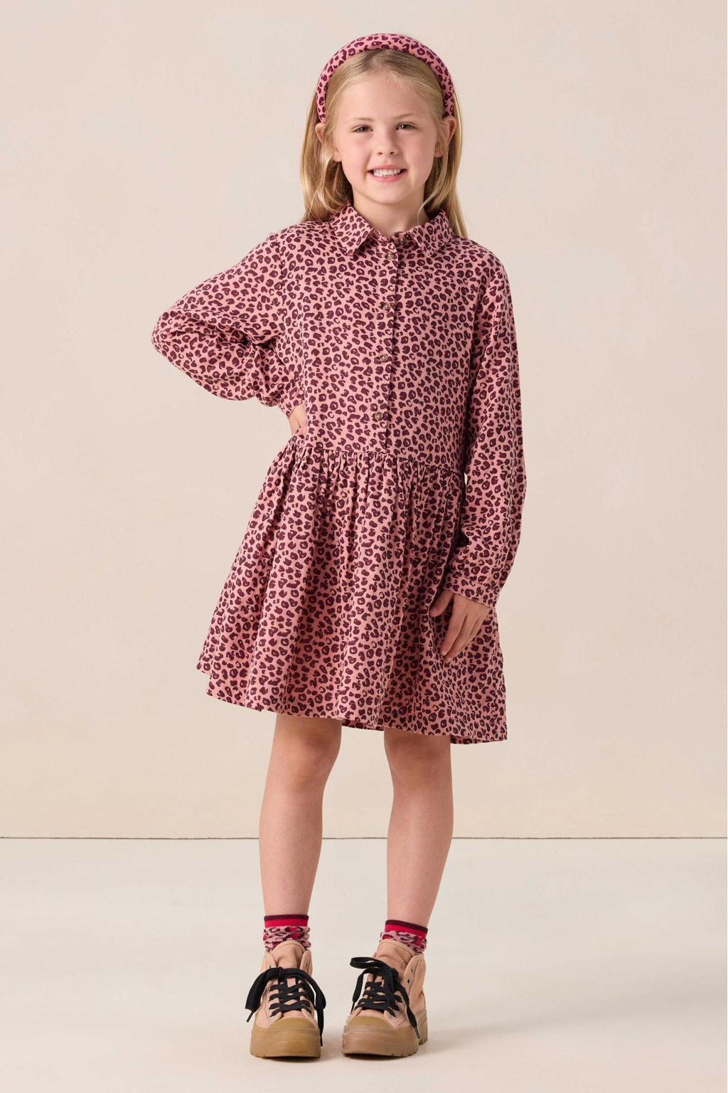 Sissy-Boy korte jurk met panterprint roze