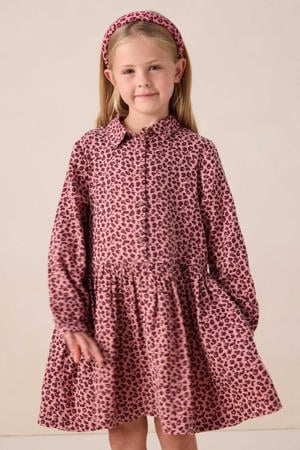 korte jurk met panterprint roze