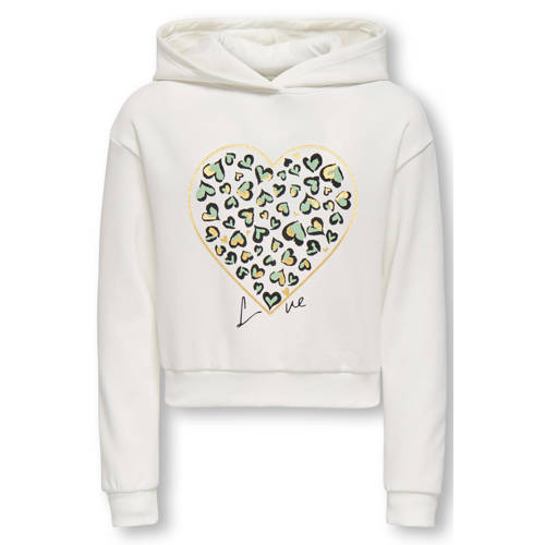 KIDS ONLY GIRL hoodie wit Sweater Meisjes Katoen Capuchon Printopdruk - maat 110/116 afbeelding