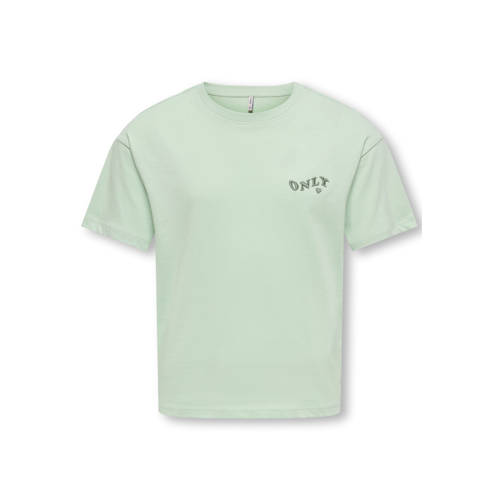 KIDS ONLY GIRL T-shirt turquoise Blauw Meisjes Katoen Ronde hals Effen - maat 146/152 afbeelding