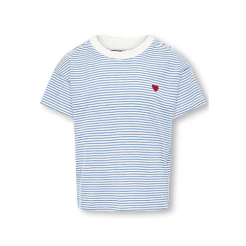 KIDS ONLY GIRL gestreepte T-shirt lichtblauw Meisjes Katoen Ronde hals - maat 110/116 afbeelding
