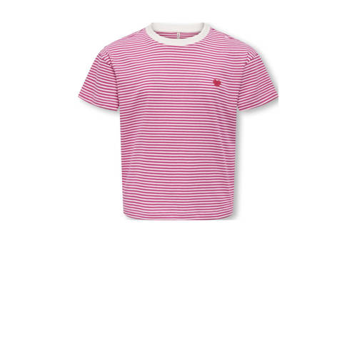 KIDS ONLY GIRL gestreepte T-shirt rood Meisjes Katoen Ronde hals Streep - maat 134/140 afbeelding