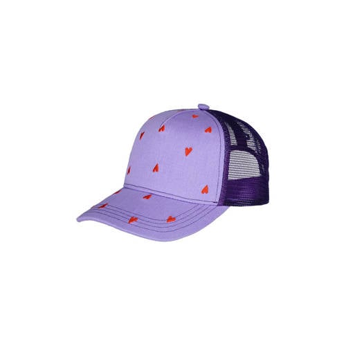 Barts pet met hartjes print lila Paars Meisjes Katoen Hartjes - maat 53-55 afbeelding