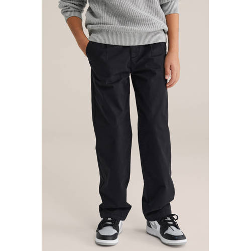 WE Fashion casual broek zwart Meisjes Stretchkatoen Effen - maat 164 afbeelding