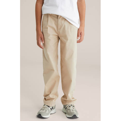 WE Fashion casual broek beige Meisjes Stretchkatoen Effen - maat 170 afbeelding