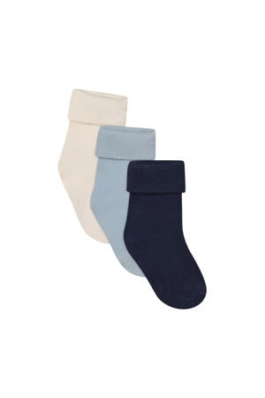 sokken - donkerblauw/lichtblauw/beige (set van 3)