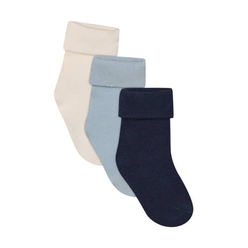 Noppies sokken - set van 3 donkerblauw/lichtblauw/beige Jongens/Meisjes Katoen - maat 3-6 mnd afbeelding