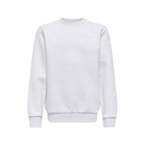 ONLY & SONS JUNIOR sweater super lichtgrijs melange Jongens Katoen Ronde hals - maat 170/176 afbeelding
